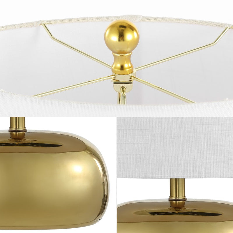 Calix 20" Mid-Century Glam Ceramic/Iron LED Table Lamp - JONATHAN Y