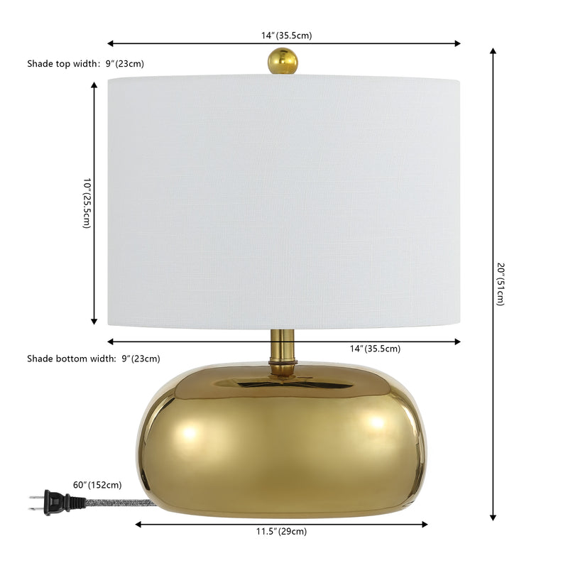 Calix 20" Mid-Century Glam Ceramic/Iron LED Table Lamp - JONATHAN Y