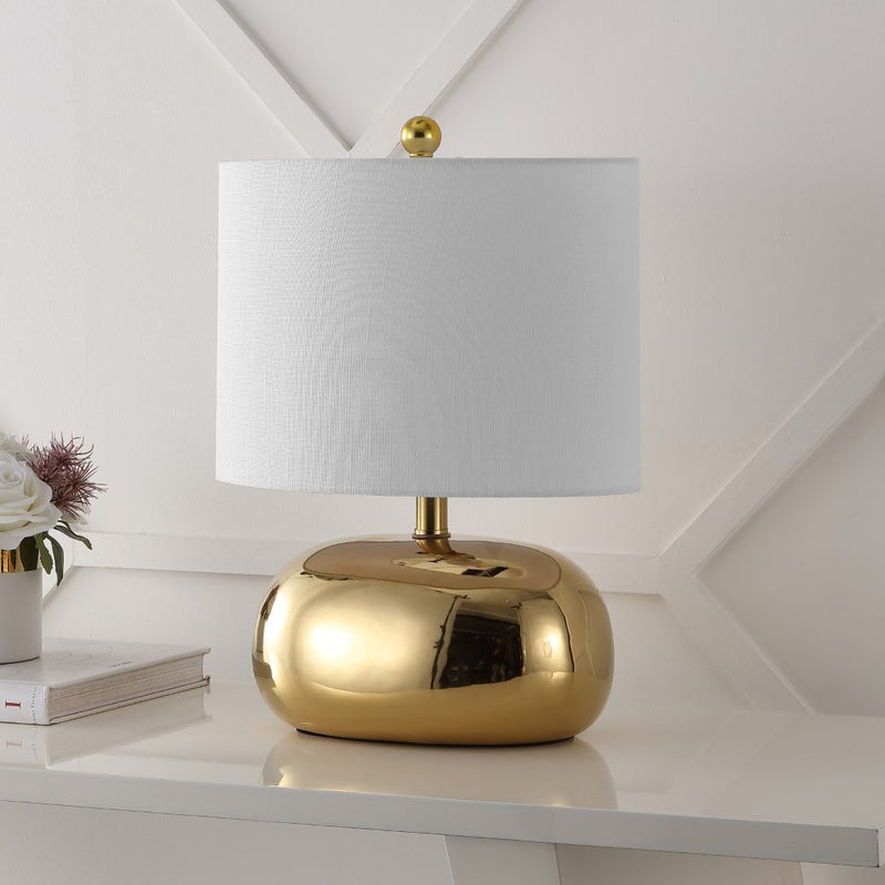 Calix 20" Mid-Century Glam Ceramic/Iron LED Table Lamp - JONATHAN Y