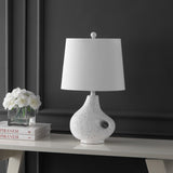 Charlotte 24" Minimalist Designer Iron/Resin Oval Shade LED Table Lamp - JONATHAN Y