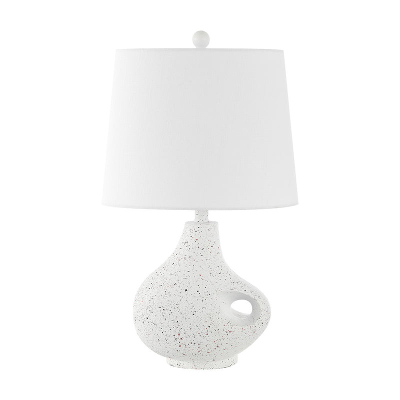 Charlotte 24" Minimalist Designer Iron/Resin Oval Shade LED Table Lamp - JONATHAN Y