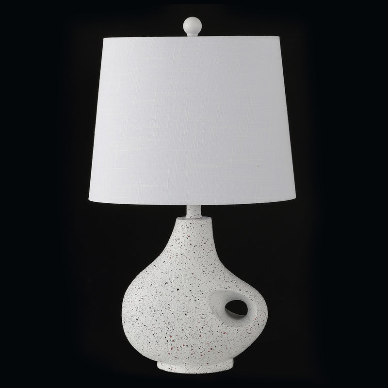 Charlotte 24" Minimalist Designer Iron/Resin Oval Shade LED Table Lamp - JONATHAN Y