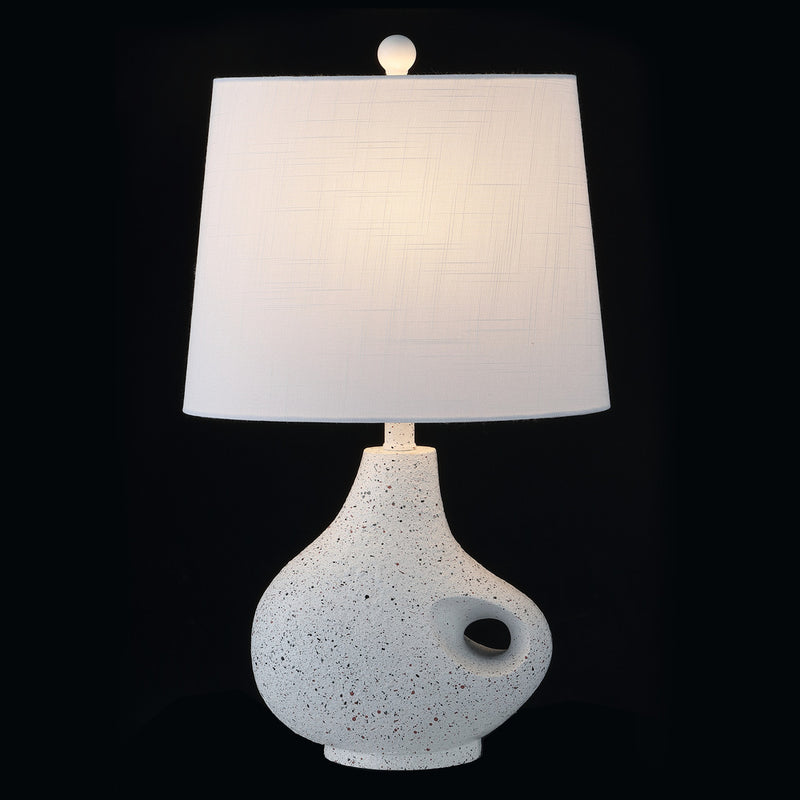 Charlotte 24" Minimalist Designer Iron/Resin Oval Shade LED Table Lamp - JONATHAN Y