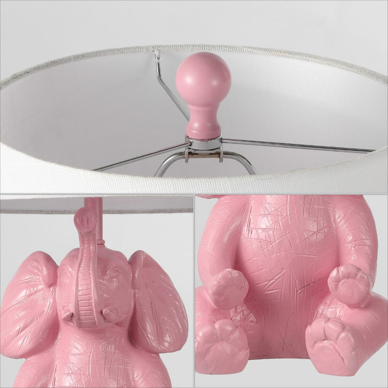 Kairi 21" Modern Shabby Chic Resin/Iron Happy Elephant LED Kids' Table Lamp with Phone Stand - JONATHAN Y