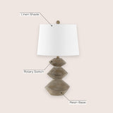 Laken Minimalist Coastal Resin/Iron 3-Stack Cairn LED Table Lamp - JONATHAN Y