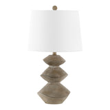 Laken Minimalist Coastal Resin/Iron 3-Stack Cairn LED Table Lamp - JONATHAN Y