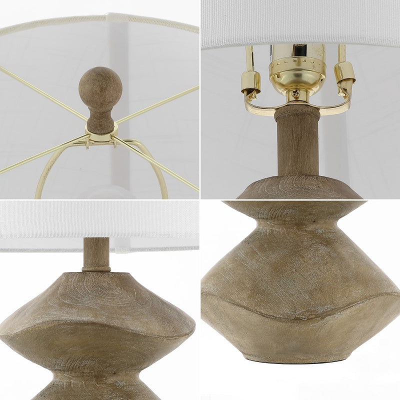 Laken Minimalist Coastal Resin/Iron 3-Stack Cairn LED Table Lamp - JONATHAN Y