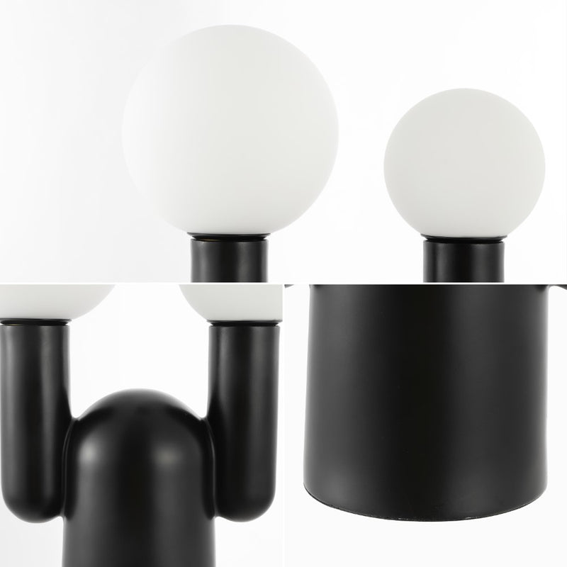 Leif 19" 2-Light Modern Mid-Century Resin/Iron/Frosted Glass Nordic Cactus LED Table Lamp - JONATHAN Y