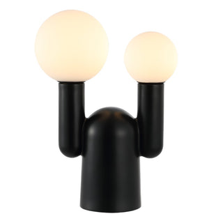 Leif 19" 2-Light Modern Mid-Century Resin/Iron/Frosted Glass Nordic Cactus LED Table Lamp - JONATHAN Y