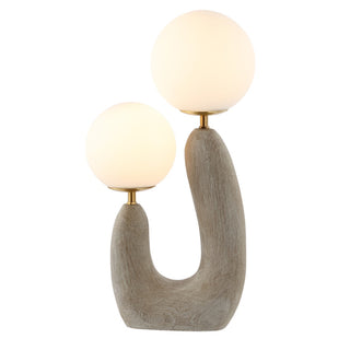 Oona 18" 2-Light Mid-Century Scandinavian Resin/Iron/Frosted Glass Cactus LED Table Lamp - JONATHAN Y