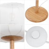 Maryna 59.5 in. Minimalist Modern Teahouse Wood with Ribbed Cocoon Pumpkin Shade LED Floor Lamp
