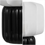 Leola 10 in. Modern Contemporary Ceramic Fluted Mini with Ribbed Cocoon Pumpkin Shade LED Table Lamp