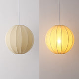 Sia 16" 1-Light Scandinavian Japandi Adjustable Lantern Metal with Ribbed Cocoon Globe Shade LED Pendant