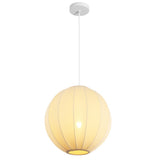 Sia 16" 1-Light Scandinavian Japandi Adjustable Lantern Metal with Ribbed Cocoon Globe Shade LED Pendant