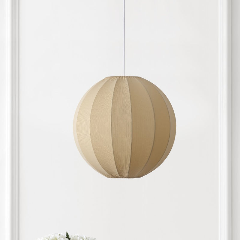 Sia 16" 1-Light Scandinavian Japandi Adjustable Lantern Metal with Ribbed Cocoon Globe Shade LED Pendant
