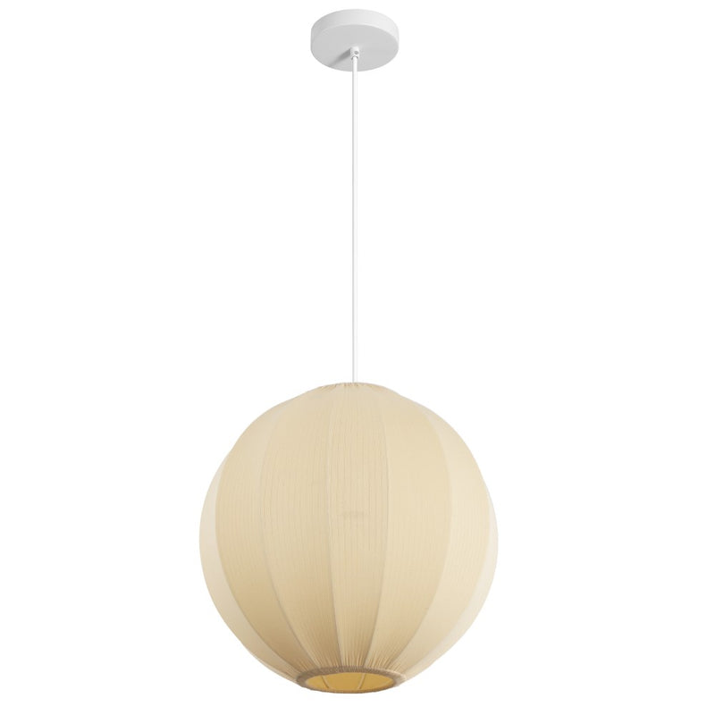 Sia 16" 1-Light Scandinavian Japandi Adjustable Lantern Metal with Ribbed Cocoon Globe Shade LED Pendant