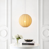 Sia 16" 1-Light Scandinavian Japandi Adjustable Lantern Metal with Ribbed Cocoon Globe Shade LED Pendant