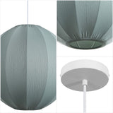 Sia 16" 1-Light Scandinavian Japandi Adjustable Lantern Metal with Ribbed Cocoon Globe Shade LED Pendant