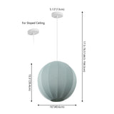 Sia 16" 1-Light Scandinavian Japandi Adjustable Lantern Metal with Ribbed Cocoon Globe Shade LED Pendant