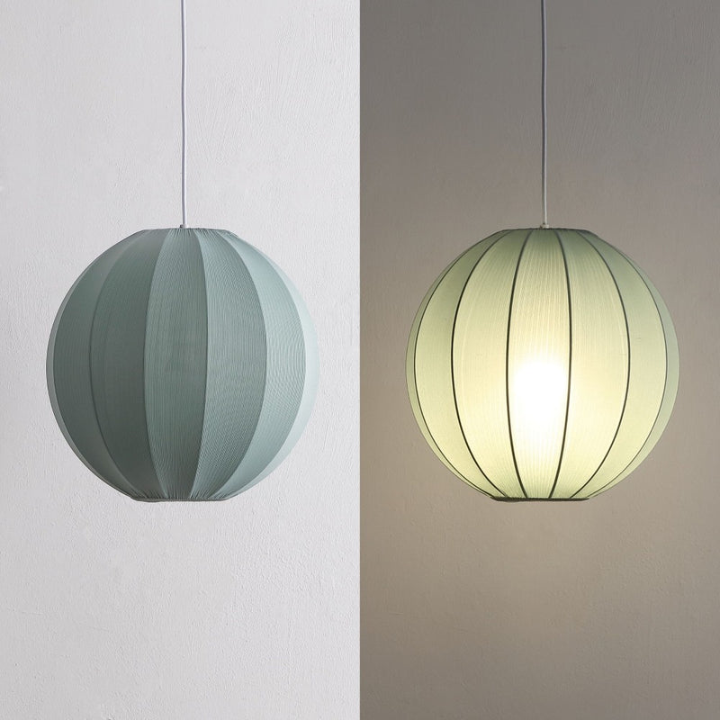 Sia 16" 1-Light Scandinavian Japandi Adjustable Lantern Metal with Ribbed Cocoon Globe Shade LED Pendant