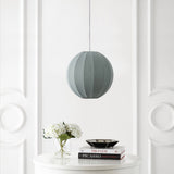 Sia 16" 1-Light Scandinavian Japandi Adjustable Lantern Metal with Ribbed Cocoon Globe Shade LED Pendant