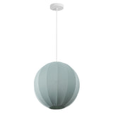 Sia 16" 1-Light Scandinavian Japandi Adjustable Lantern Metal with Ribbed Cocoon Globe Shade LED Pendant