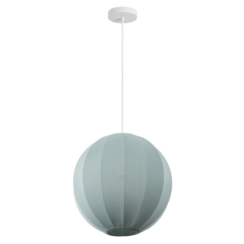 Sia 16" 1-Light Scandinavian Japandi Adjustable Lantern Metal with Ribbed Cocoon Globe Shade LED Pendant