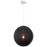 Sia 16" 1-Light Scandinavian Japandi Adjustable Lantern Metal with Ribbed Cocoon Globe Shade LED Pendant