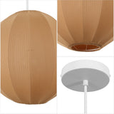 Sia 16" 1-Light Scandinavian Japandi Adjustable Lantern Metal with Ribbed Cocoon Globe Shade LED Pendant