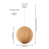 Sia 16" 1-Light Scandinavian Japandi Adjustable Lantern Metal with Ribbed Cocoon Globe Shade LED Pendant