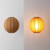 Sia 16" 1-Light Scandinavian Japandi Adjustable Lantern Metal with Ribbed Cocoon Globe Shade LED Pendant