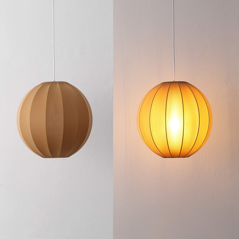 Sia 16" 1-Light Scandinavian Japandi Adjustable Lantern Metal with Ribbed Cocoon Globe Shade LED Pendant