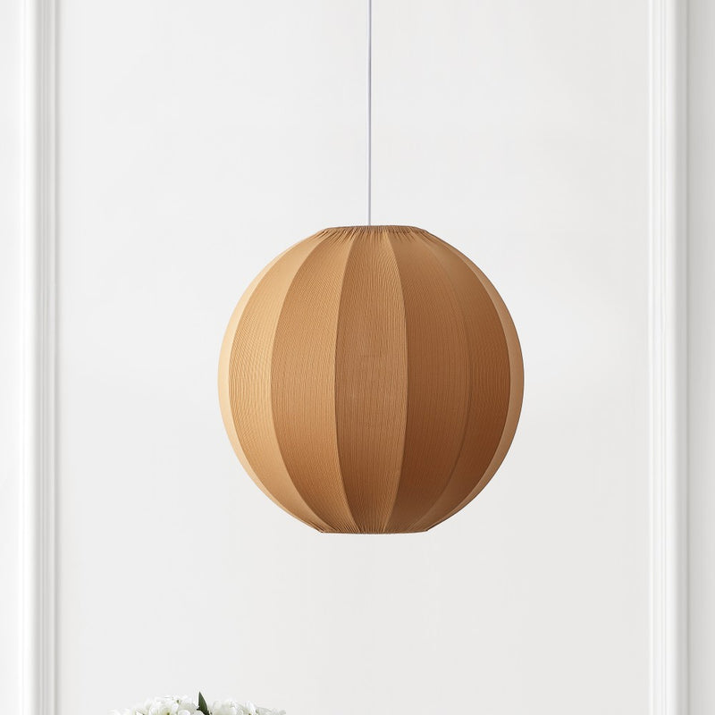 Sia 16" 1-Light Scandinavian Japandi Adjustable Lantern Metal with Ribbed Cocoon Globe Shade LED Pendant