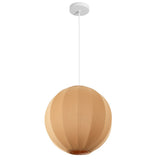 Sia 16" 1-Light Scandinavian Japandi Adjustable Lantern Metal with Ribbed Cocoon Globe Shade LED Pendant