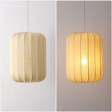 Aurelia 13.75" 1-Light Scandinavian Japandi Adjustable Lantern Metal with Ribbed Cocoon Capsule Shade LED Pendant