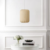 Aurelia 13.75" 1-Light Scandinavian Japandi Adjustable Lantern Metal with Ribbed Cocoon Capsule Shade LED Pendant