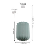 Aurelia 13.75" 1-Light Scandinavian Japandi Adjustable Lantern Metal with Ribbed Cocoon Capsule Shade LED Pendant