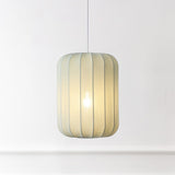 Aurelia 13.75" 1-Light Scandinavian Japandi Adjustable Lantern Metal with Ribbed Cocoon Capsule Shade LED Pendant