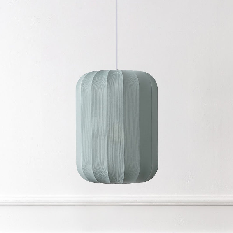 Aurelia 13.75" 1-Light Scandinavian Japandi Adjustable Lantern Metal with Ribbed Cocoon Capsule Shade LED Pendant