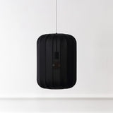 Aurelia 13.75" 1-Light Scandinavian Japandi Adjustable Lantern Metal with Ribbed Cocoon Capsule Shade LED Pendant