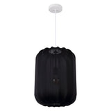 Aurelia 13.75" 1-Light Scandinavian Japandi Adjustable Lantern Metal with Ribbed Cocoon Capsule Shade LED Pendant