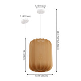 Aurelia 13.75" 1-Light Scandinavian Japandi Adjustable Lantern Metal with Ribbed Cocoon Capsule Shade LED Pendant