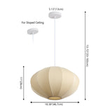 Kira 18.38" 1-Light Scandinavian Japandi Adjustable Lantern Metal with Ribbed Cocoon UFO Saucer Shade LED Pendant
