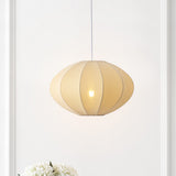 Kira 18.38" 1-Light Scandinavian Japandi Adjustable Lantern Metal with Ribbed Cocoon UFO Saucer Shade LED Pendant