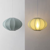Kira 18.38" 1-Light Scandinavian Japandi Adjustable Lantern Metal with Ribbed Cocoon UFO Saucer Shade LED Pendant