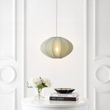 Kira 18.38" 1-Light Scandinavian Japandi Adjustable Lantern Metal with Ribbed Cocoon UFO Saucer Shade LED Pendant