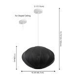 Kira 18.38" 1-Light Scandinavian Japandi Adjustable Lantern Metal with Ribbed Cocoon UFO Saucer Shade LED Pendant