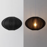 Kira 18.38" 1-Light Scandinavian Japandi Adjustable Lantern Metal with Ribbed Cocoon UFO Saucer Shade LED Pendant