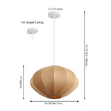Kira 18.38" 1-Light Scandinavian Japandi Adjustable Lantern Metal with Ribbed Cocoon UFO Saucer Shade LED Pendant