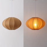 Kira 18.38" 1-Light Scandinavian Japandi Adjustable Lantern Metal with Ribbed Cocoon UFO Saucer Shade LED Pendant